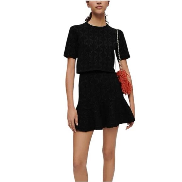 Maje Ruffled Mini Dress Black Size XS Retails $475 As seen on TV - Picture 2 of 10